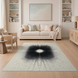 Radiant Starburst Black White Area Rug