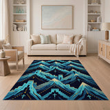 Teal Mountain Pueblo Stairway Rug