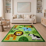 Kids Cartoon Jungle Safari Area Rug