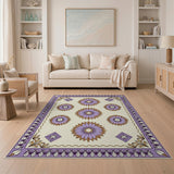 Purple Lotus Floral Area Rug