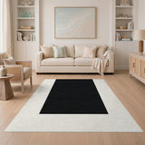 Black White Distressed Vintage Area Rug