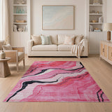Pink Abstract Area Pink Marble Swirl Abstract Area Rug