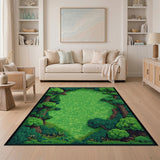 Lush Green Forest Glade Area Rug