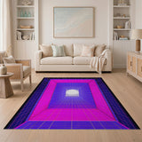 Neon Grid Tunnel Area Rug