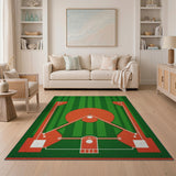 Baseball Field Area Rug - Green Grass Diamond