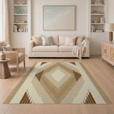 Brown Tan Southwestern Diamond Area Rug
