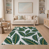 Coastal Beach Lush Green Banana Leaf Area Rug