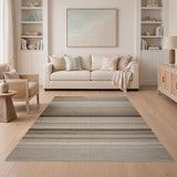 Brown and Tan Brown Tan Striped Woven Area Rug