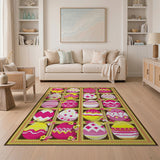 Playful Easter Egg Mosaic Area Rug
