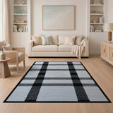 Black White Buffalo Check Geometric Modern Area Rug