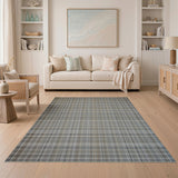 Vintage Brown Plaid Area Rug