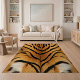 Geometric Modern Bold Orange Tiger Stripe Area Rug