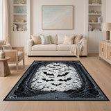 Gothic Bat Swarm Arched Window Rug