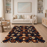 Geometric Diamond Brown Area Rug