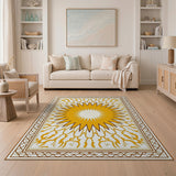 Golden Sunburst Persian Area Rug