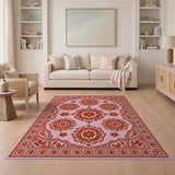 Pink Elegant Pink Persian Floral Area Rug