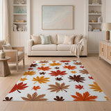 Multi-color and Patterns Autumn Maple Leaves Scatter Area Rug