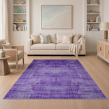 Purple Distressed Vintage Medallion Rug
