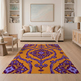 Orange Purple Persian Medallion Area Rug