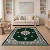 Elegant Green Persian Medallion Traditional Persian Area Rug
