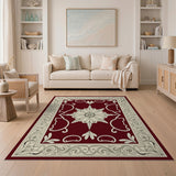 Ornate Red Medallion Area Rug