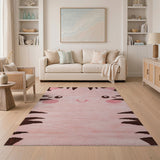 Cute Pink Cartoon Tiger Shag Area Rug