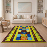 Vibrant Stacked Polka Dot Circles Area Rug