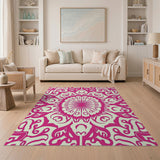Intricate Pink Mandala Persian Area Rug