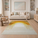 Multi-color and Patterns Rainbow Arch Geometric Area Rug