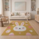 Cute Bunny Easter Egg Kids Cartoon Rug