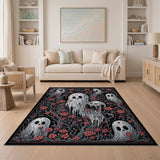 Eerie Ghost Garden Floral Rug