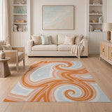 Orange Abstract Area Vibrant Orange Swirl Abstract Area Rug