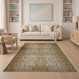 Gold Leopard Print Area Rug