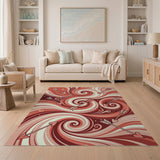 Pink Swirling Hearts Arrows Area Rug