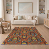 Multi-color and Patterns Rainbow Backpack Geometric Area Rug