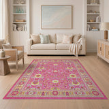 Vibrant Pink Vibrant Pink Floral Persian Area Rug