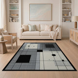Modern Geometric Black White No. 6 Area Rug