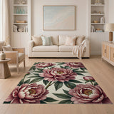 Blush Pink Peony Floral No. 8 Area Rug