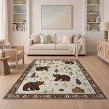 Tribal Brown Bear Woodland Rug