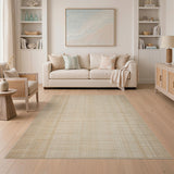 Geometric Modern Plaid Beige Plaid Woven Area Rug