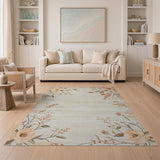 Vintage Peach Floral Beige Area Rug
