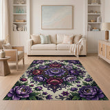 Purple Peony Mandala Area Rug