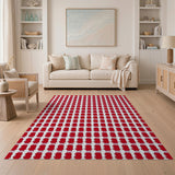 Red Mississippi Silhouette Pattern Area Rug