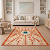 Orange Sunburst Area Rug