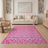 Vibrant Pink Bow Pattern Area Rug