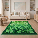 Green Emerald Shamrock Clover Area Rug