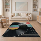 Vinyl Record Geometric Area Rug
