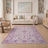 Purple Traditional Persian Floral Area Rug