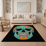 Vibrant Sugar Skull Area Rug