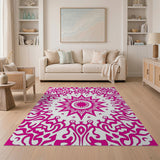 Pink Tribal Sun Mandala Area Rug